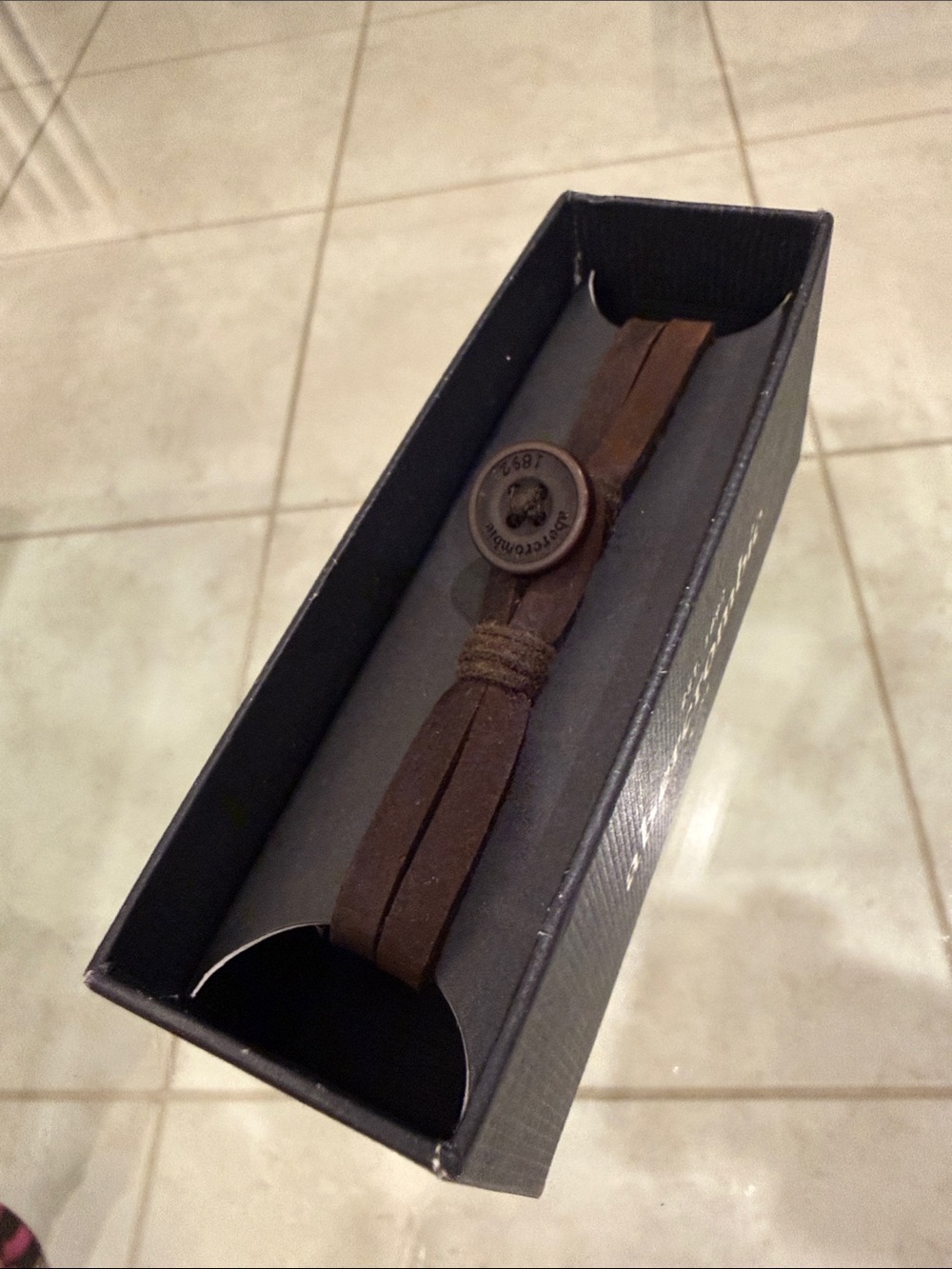 Abercrombie & Fitch Brown Leather Button-Closure Bracelet - Picture 9 of 10